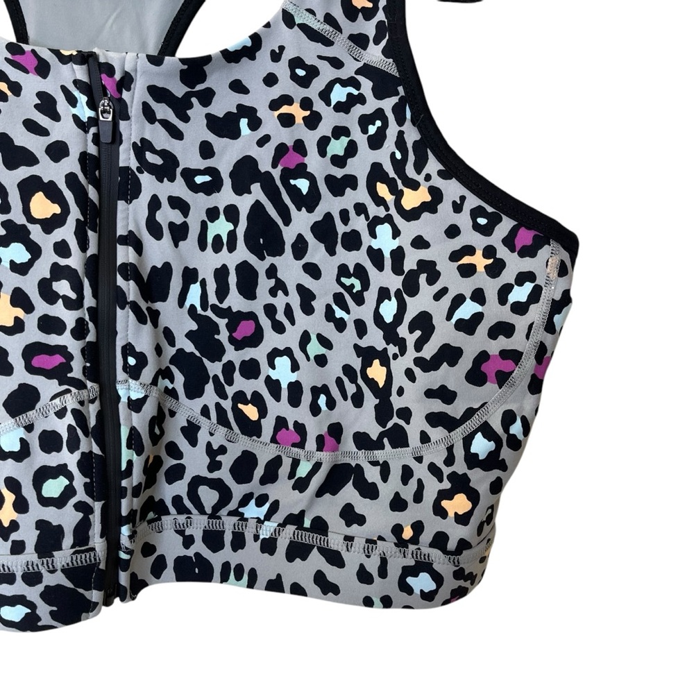 Torrid Cheetah Print Zip Front Racer-back Active Sports Bra Sz 3X - Picture 6 of 9